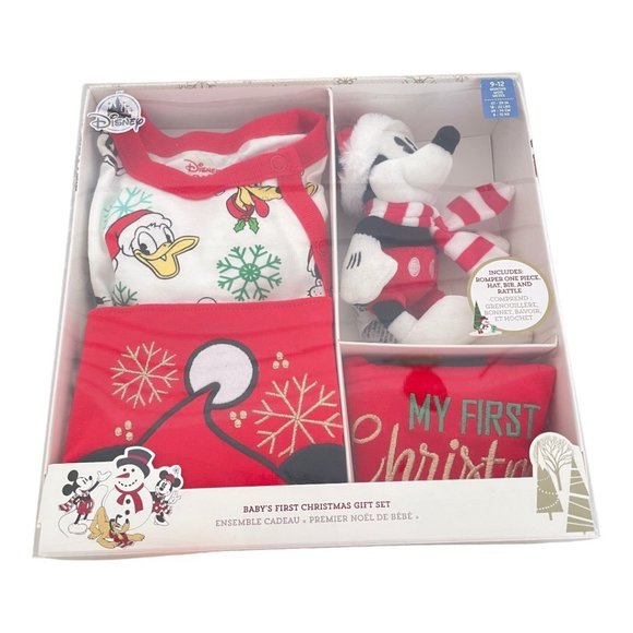 Disney Store Mickey Mouse and Friends My First Christmas Baby Gift Set 9-12M - Picture 1 of 11